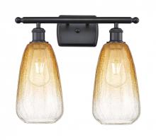 Innovations Lighting 516-2W-BK-G480-6AM - Brookhaven Almond - 2 Light - 16 inch - Matte Black - Bath Vanity Light