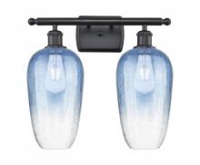 Innovations Lighting 516-2W-BK-G484-7SB - Brookhaven Flute - 2 Light - 17 inch - Matte Black - Bath Vanity Light