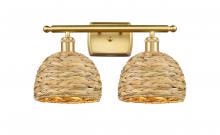 Innovations Lighting 516-2W-SG-RBD-8-NAT - Woven Rattan - 2 Light - 18 inch - Satin Gold - Bath Vanity Light