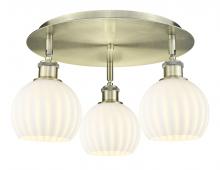 Innovations Lighting 516-3C-AB-G1217-6WV - White Venetian - 3 Light - 18 inch - Antique Brass - Semi-Flush Mount