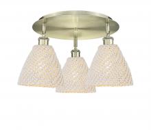 Innovations Lighting 516-3C-AB-NBD-75-NAT - Bristol Natural - 3 Light - 6 inch - Antique Brass - Semi-Flush Mount
