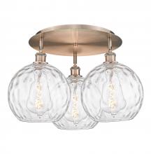 Innovations Lighting 516-3C-AC-G1215-10 - Athens Water Glass - 3 Light - 22 inch - Antique Copper - Semi-Flush Mount