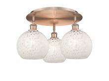 Innovations Lighting 516-3C-AC-G1216-8WM - White Mouchette - 3 Light - 20 inch - Antique Copper - Semi-Flush Mount