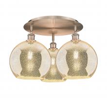 Innovations Lighting 516-3C-AC-G128-10 - Athens - 3 Light - 22 inch - Antique Copper - Semi-Flush Mount