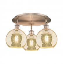 Innovations Lighting 516-3C-AC-G128-8 - Athens - 3 Light - 20 inch - Antique Copper - Semi-Flush Mount