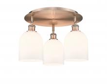 Innovations Lighting 516-3C-AC-G558-6GWH - Bella - 3 Light - 17 inch - Antique Copper - Semi-Flush Mount