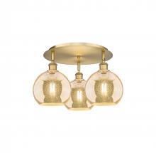 Innovations Lighting 516-3C-BB-G128-8 - Athens - 3 Light - 20 inch - Brushed Brass - Semi-Flush Mount
