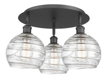 Innovations Lighting 516-3C-BK-G1213-8CL - Athens Deco Swirl - 3 Light - 20 inch - Matte Black - Semi-Flush Mount