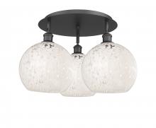 Innovations Lighting 516-3C-BK-G1216-10WM - White Mouchette - 3 Light - 22 inch - Matte Black - Semi-Flush Mount