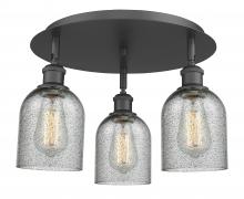 Innovations Lighting 516-3C-BK-G257 - Caledonia - 3 Light - 17 inch - Matte Black - Semi-Flush Mount