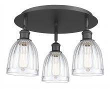 Innovations Lighting 516-3C-BK-G442 - Brookfield - 3 Light - 18 inch - Matte Black - Semi-Flush Mount