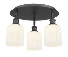 Innovations Lighting 516-3C-BK-G559-5GWH - Bridal Veil - 3 Light - 17 inch - Matte Black - Semi-Flush Mount