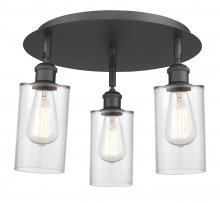 Innovations Lighting 516-3C-BK-G802 - Clymer - 3 Light - 16 inch - Matte Black - Semi-Flush Mount