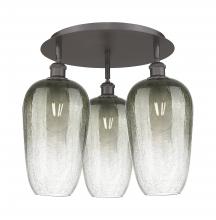 Innovations Lighting 516-3C-OB-G484-7SL - Brookhaven Flute - 3 Light - 19 inch - Oil Rubbed Bronze - Semi-Flush Mount