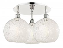 Innovations Lighting 516-3C-PN-G1216-10WM - White Mouchette - 3 Light - 22 inch - Polished Nickel - Semi-Flush Mount