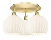 Innovations Lighting 516-3C-SG-G1217-10WV - White Venetian - 3 Light - 22 inch - Satin Gold - Semi-Flush Mount
