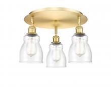 Innovations Lighting 516-3C-SG-G394 - Ellery - 3 Light - 17 inch - Satin Gold - Semi-Flush Mount