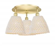 Innovations Lighting 516-3C-SG-NBD-9-NAT - Bristol Natural - 3 Light - 21 inch - Satin Gold - Semi-Flush Mount
