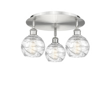 Innovations Lighting 516-3C-SN-G1213-6CL - Athens Deco Swirl - 3 Light - 18 inch - Satin Nickel - Semi-Flush Mount