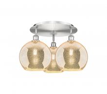 Innovations Lighting 516-3C-SN-G128-10 - Athens - 3 Light - 22 inch - Satin Nickel - Semi-Flush Mount