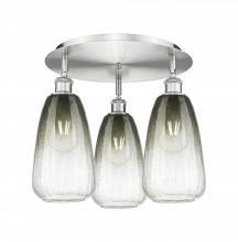 Innovations Lighting 516-3C-SN-G480-6SL - Brookhaven Almond - 3 Light - 18 inch - Satin Nickel - Semi-Flush Mount