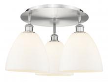 Innovations Lighting 516-3C-SN-GBD-91 - Bristol - 3 Light - 21 inch - Satin Nickel - Semi-Flush Mount