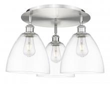 Innovations Lighting 516-3C-SN-GBD-92 - Bristol - 3 Light - 21 inch - Satin Nickel - Semi-Flush Mount