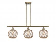 Innovations Lighting 516-3I-AB-G122-8RB - Farmhouse Rope - 3 Light - 36 inch - Antique Brass - Stem hung - Island Light
