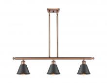 Innovations Lighting 516-3I-AC-M8-BK - Smithfield - 3 Light - 36 inch - Antique Copper - Stem hung - Island Light