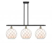 Innovations Lighting 516-3I-BAB-G121-10RW - Farmhouse Rope - 3 Light - 37 inch - Black Antique Brass - Stem hung - Island Light