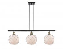 Innovations Lighting 516-3I-BAB-G121-8RW - Farmhouse Rope - 3 Light - 36 inch - Black Antique Brass - Stem hung - Island Light