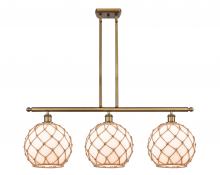 Innovations Lighting 516-3I-BB-G121-10RB - Farmhouse Rope - 3 Light - 37 inch - Brushed Brass - Stem hung - Island Light