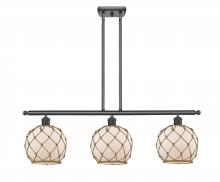 Innovations Lighting 516-3I-BK-G121-8RB - Farmhouse Rope - 3 Light - 36 inch - Matte Black - Stem hung - Island Light