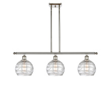 Innovations Lighting 516-3I-PN-G1213-8CL - Athens Deco Swirl - 3 Light - 36 inch - Polished Nickel - Stem Hung - Island Light