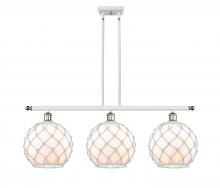 Innovations Lighting 516-3I-WPC-G121-10RW - Farmhouse Rope - 3 Light - 37 inch - White Polished Chrome - Stem hung - Island Light