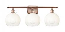Innovations Lighting 516-3W-AC-G483-8OP - Brookhaven Globe - 3 Light - 28 inch - Antique Copper - Bath Vanity Light