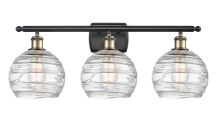 Innovations Lighting 516-3W-BAB-G1213-8CL - Athens Deco Swirl - 3 Light - 28 inch - Black Antique Brass - Bath Vanity Light