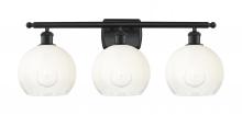 Innovations Lighting 516-3W-BK-G483-8OP - Brookhaven Globe - 3 Light - 28 inch - Matte Black - Bath Vanity Light