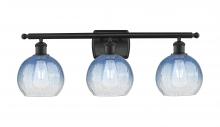 Innovations Lighting 516-3W-BK-G483-8SB - Brookhaven Globe - 3 Light - 28 inch - Matte Black - Bath Vanity Light
