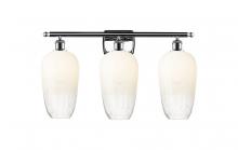 Innovations Lighting 516-3W-PC-G484-7OP - Brookhaven Flute - 3 Light - 27 inch - Polished Chrome - Bath Vanity Light