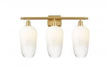 Innovations Lighting 516-3W-SG-G484-7OP - Brookhaven Flute - 3 Light - 27 inch - Satin Gold - Bath Vanity Light