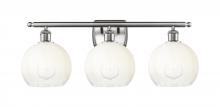 Innovations Lighting 516-3W-SN-G483-8OP - Brookhaven Globe - 3 Light - 28 inch - Brushed Satin Nickel - Bath Vanity Light