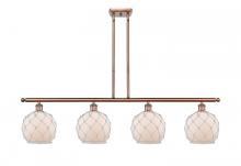 Innovations Lighting 516-4I-AC-G121-8RW - Farmhouse Rope - 4 Light - 48 inch - Antique Copper - Stem hung - Island Light