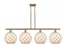 Innovations Lighting 516-4I-BB-G121-10RB - Farmhouse Rope - 4 Light - 48 inch - Brushed Brass - Stem hung - Island Light