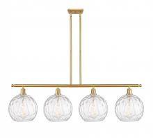 Innovations Lighting 516-4I-SG-G1215-10 - Athens Water Glass - 4 Light - 48 inch - Satin Gold - Stem hung - Island Light