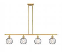 Innovations Lighting 516-4I-SG-G1215-6 - Athens Water Glass - 4 Light - 48 inch - Satin Gold - Stem hung - Island Light