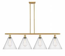 Innovations Lighting 516-4I-SG-GBC-124 - Berkshire - 4 Light - 50 inch - Satin Gold - Stem hung - Island Light
