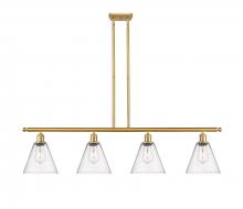 Innovations Lighting 516-4I-SG-GBC-84 - Berkshire - 4 Light - 48 inch - Satin Gold - Stem hung - Island Light