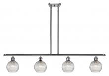 Innovations Lighting 516-4I-SN-G122C-6CL - Athens - 4 Light - 48 inch - Brushed Satin Nickel - Stem hung - Island Light