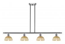 Innovations Lighting 516-4I-SN-NBD2-75-NAT - Bristol Natural II - 4 Light - 48 inch - Brushed Satin Nickel - Stem Hung - Island Light